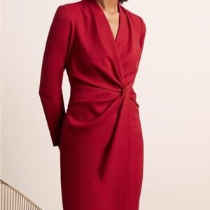 Elegant Long Sleeve Red Dress